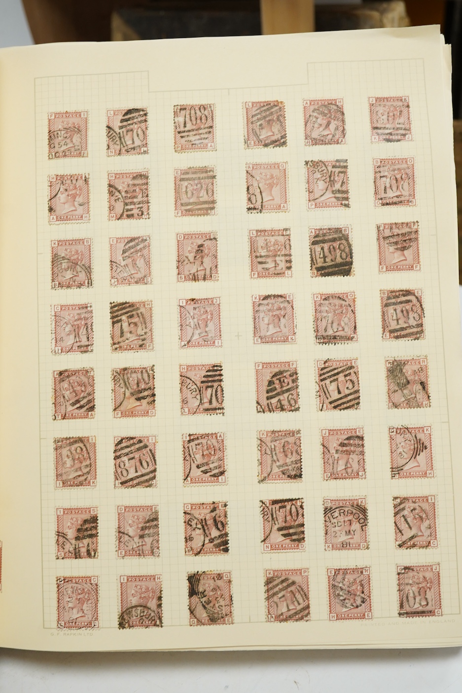 Three Edwardian and later stamp albums, The Grafton Stamp Album, containing a good selection of British stamps from 1841 to 1978, including Two Pence blue, 1840s/50s Penny Reds, Victoria Army Official, a substantial run